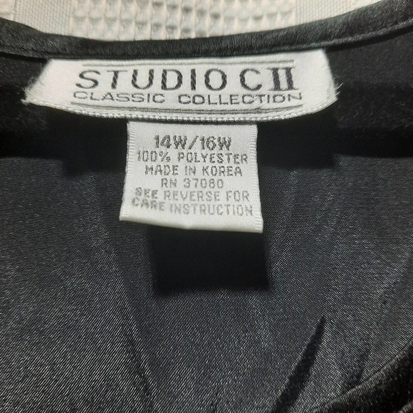 STUDIO C II WOMENS‎ 14/16 BLACK PULLOVER POLYESTER TANK TOP - Picture 2 of 4